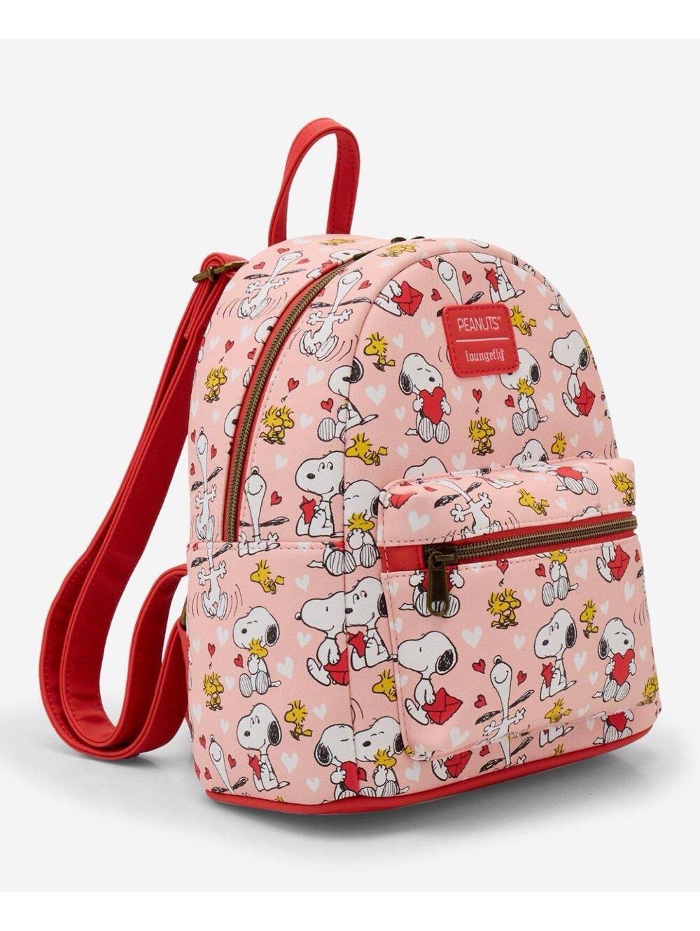 Loungefly Peanuts Snoopy & Woodstock Valentine's Day Mini Backpack NWT - Picture 3 of 5
